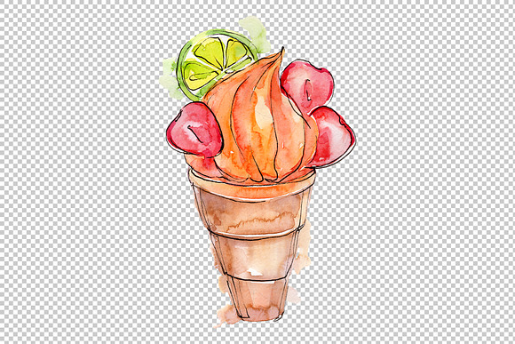 Fruit Dissert Watercolor png in Illustrations - product preview 1