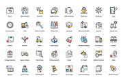 144 Logistics Delivery Vector Icons