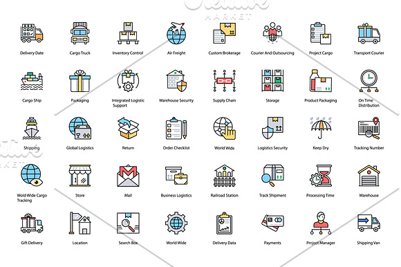 144 Logistics Delivery Vector Icons in Icons - product preview 2