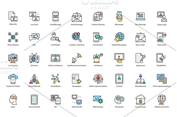 192 Network and Communication Icons in Icons - product preview 1