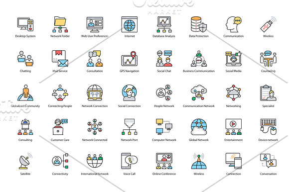 192 Network and Communication Icons in Icons - product preview 2