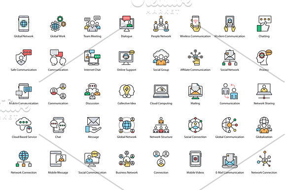 192 Network and Communication Icons in Icons - product preview 3