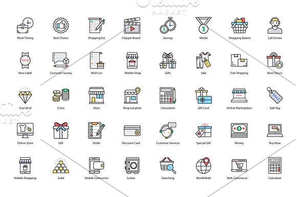 136 Shopping and Commerce Icons in Icons - product preview 1