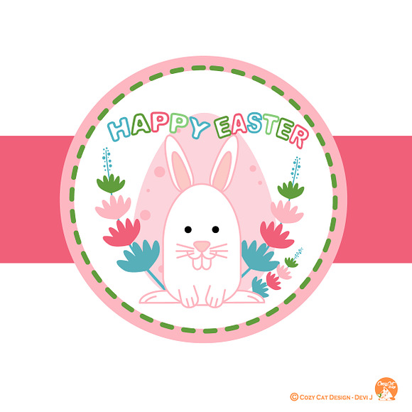 Happy Easter Labels Printable in Illustrations - product preview 1