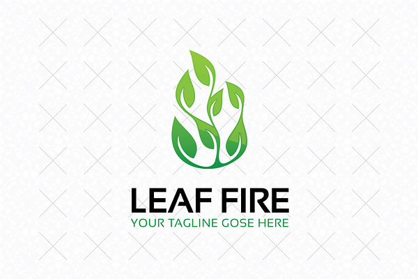 Leaf Fire Logo Template