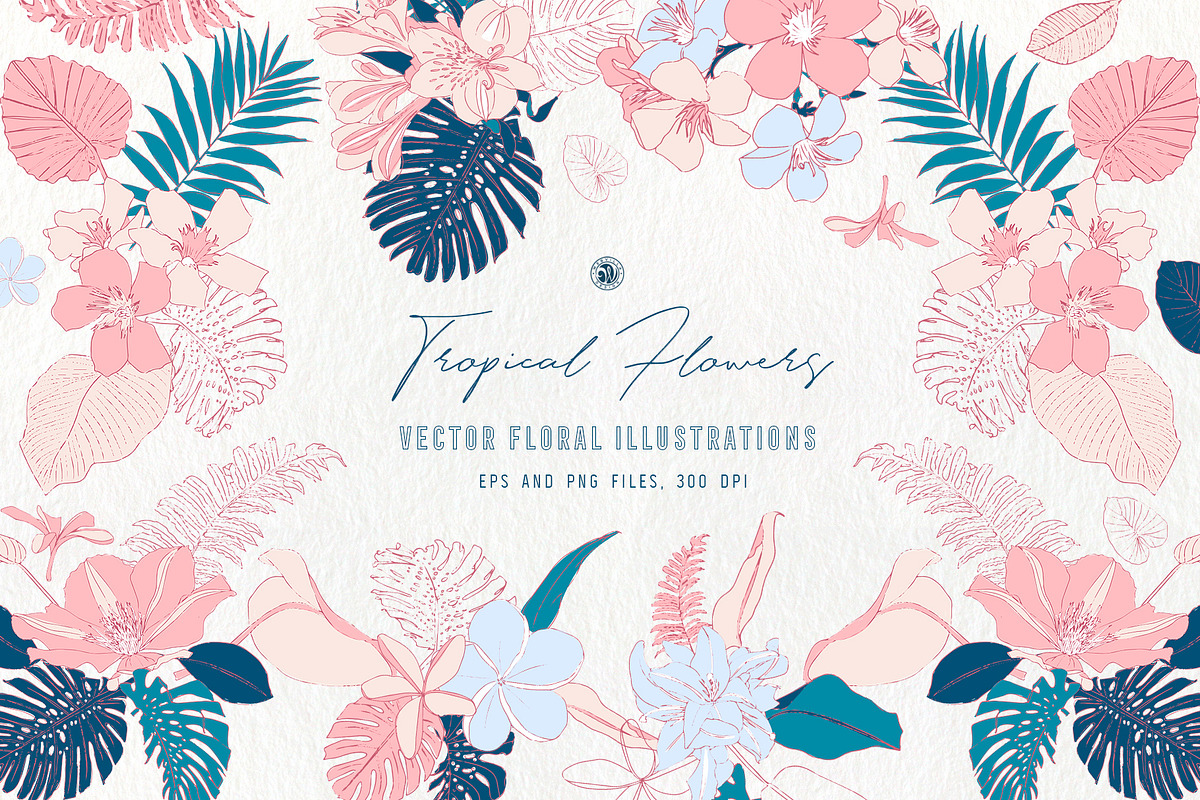 Tropical Flowers in Illustrations - product preview 8