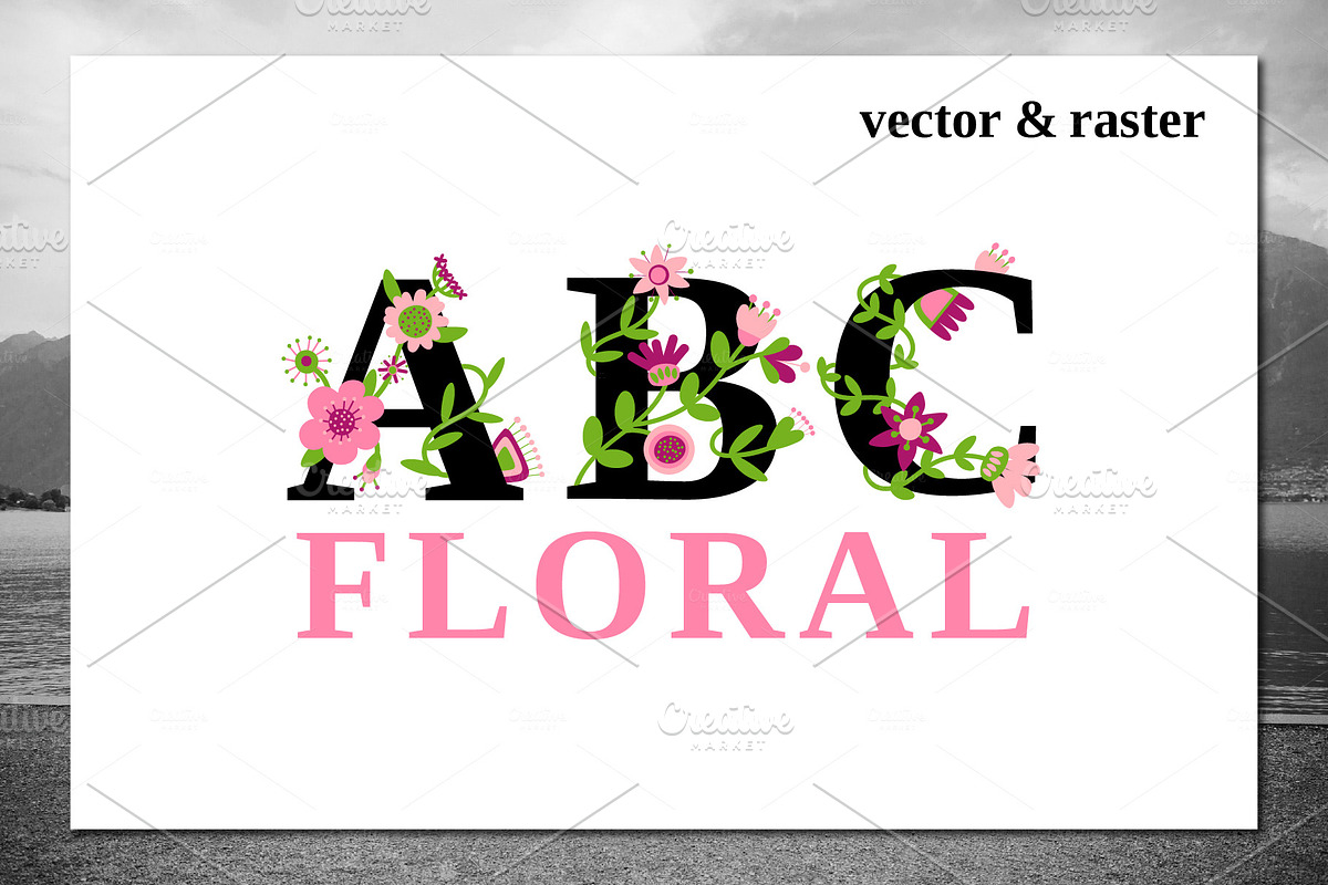Monogram Alphabet Floral in Symbol Fonts - product preview 8