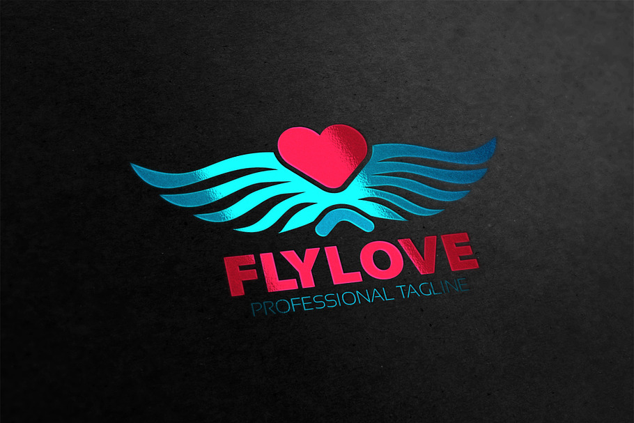 Flying Love Logo in Logo Templates - product preview 8