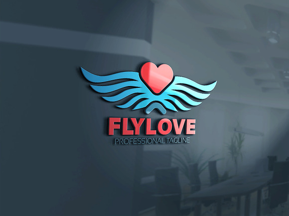 Flying Love Logo in Logo Templates - product preview 1
