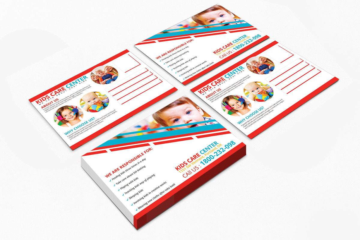 Kids Care Center PostCard in Postcard Templates - product preview 8