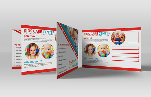 Kids Care Center PostCard in Postcard Templates - product preview 1