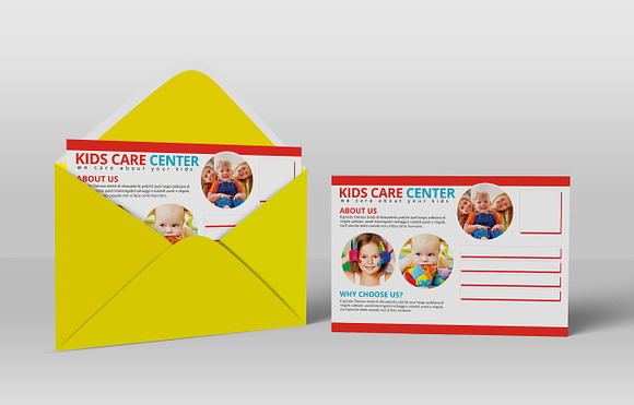 Kids Care Center PostCard in Postcard Templates - product preview 2