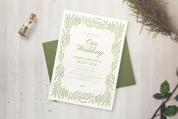 Botanical Wedding Invitation in Wedding Templates - product preview 1