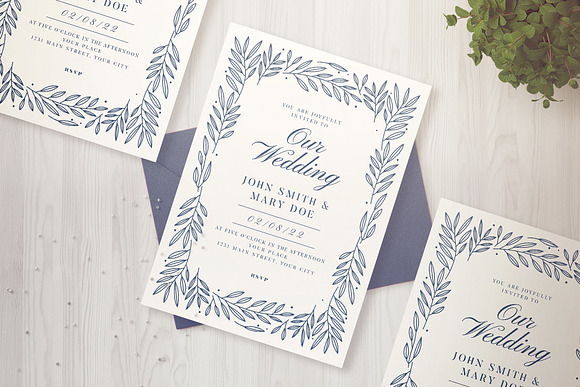 Botanical Wedding Invitation in Wedding Templates - product preview 3