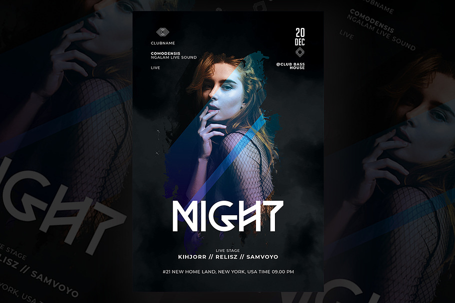 Dj Night Party Flyer in Flyer Templates - product preview 8