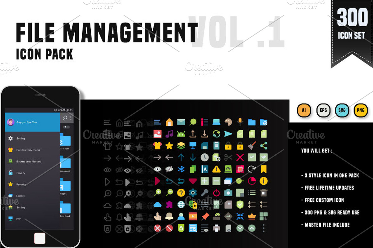 300 File Management Icon Pack in UI Icons - product preview 8