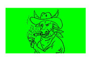 Animation Cowboy Bull Smoking Cigar
