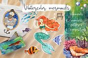 Watercolor mermaids