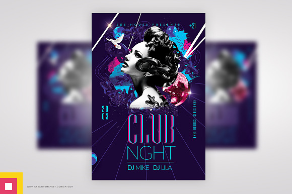Club Night Party Flyer in Flyer Templates - product preview 1