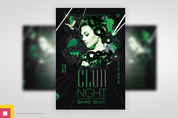 Club Night Party Flyer in Flyer Templates - product preview 2