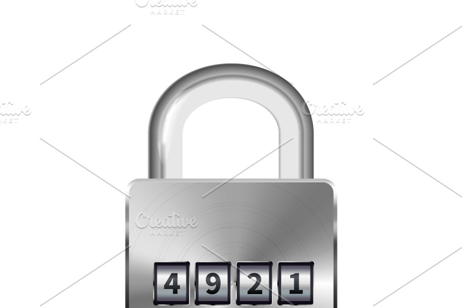 Glossy metal realistic padlock in Objects - product preview 8
