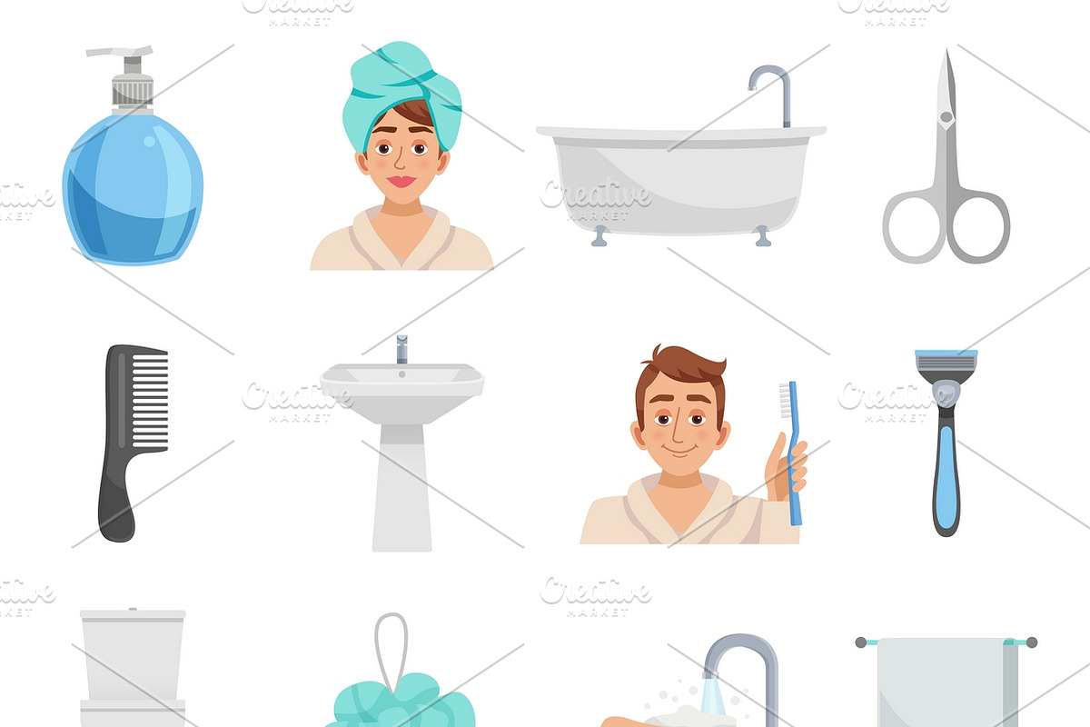 Hygiene products icon set in Icons - product preview 8