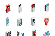Vending machines isometric icons