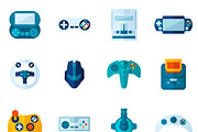 Video game flat icons set