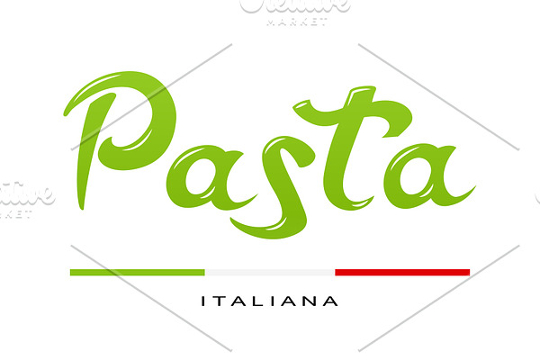 Concept for italian pasta. Vector.