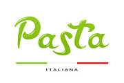 Concept for italian pasta. Vector.