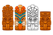 Tiki tribal mask set