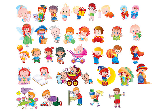 Set Vector Images Children in Illustrations - product preview 1