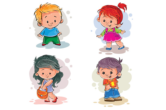 Set Vector Images Children in Illustrations - product preview 2