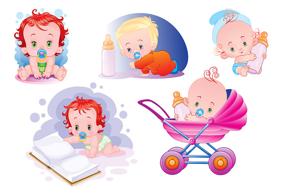 Set Vector Images Children in Illustrations - product preview 3