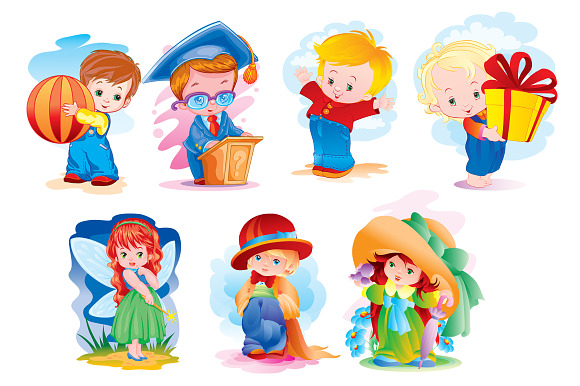 Set Vector Images Children in Illustrations - product preview 4