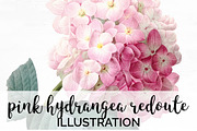 pink hydrangea Vintage Flowers