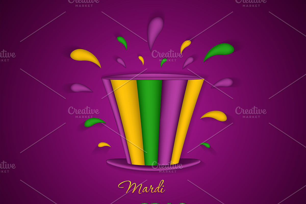 Mardi Gras party hat in Illustrations - product preview 8