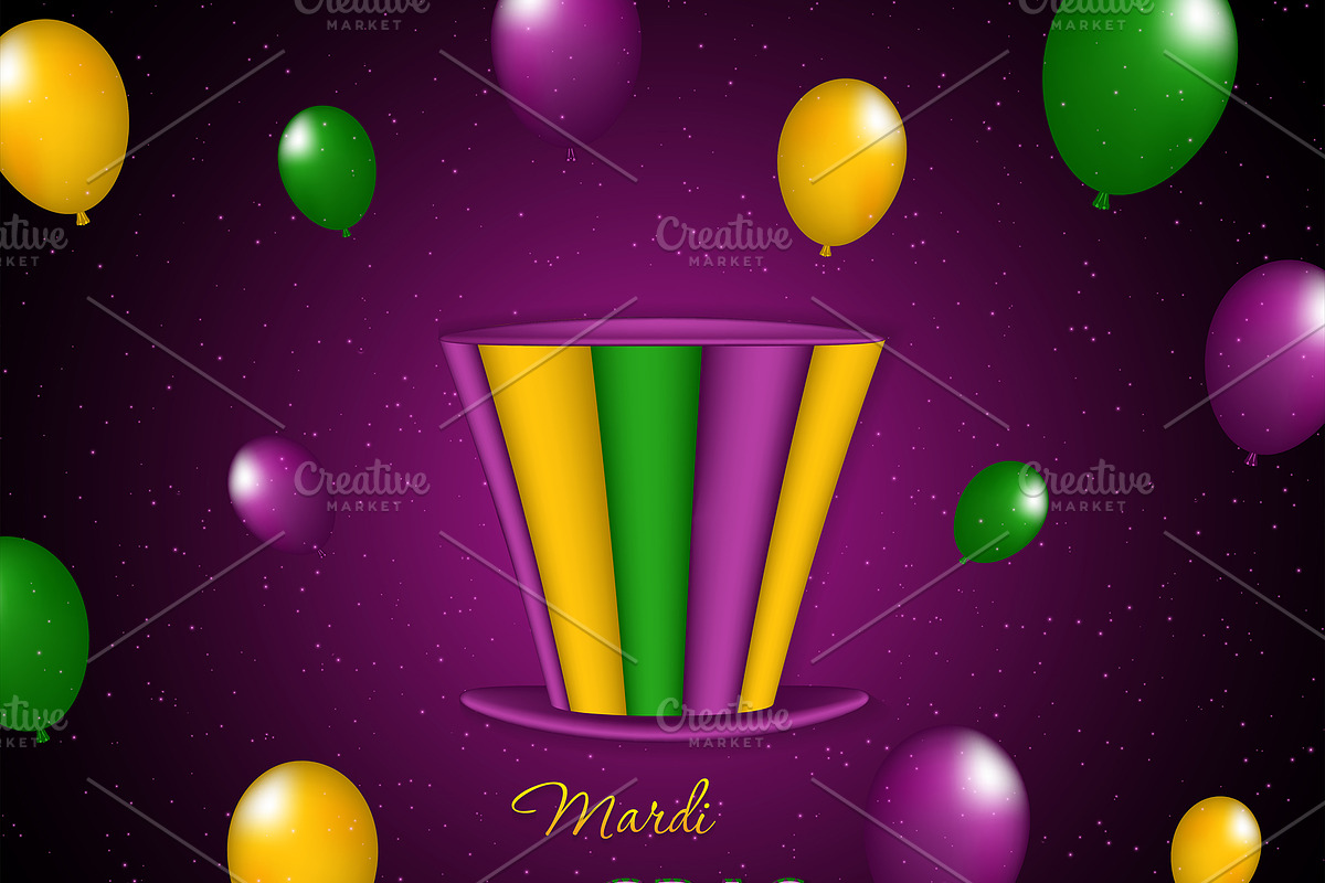 Mardi Gras party hat in Illustrations - product preview 8