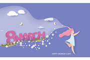 Happy Women Day holiday Paper cut