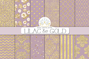 LILAC & GOLD digital paper