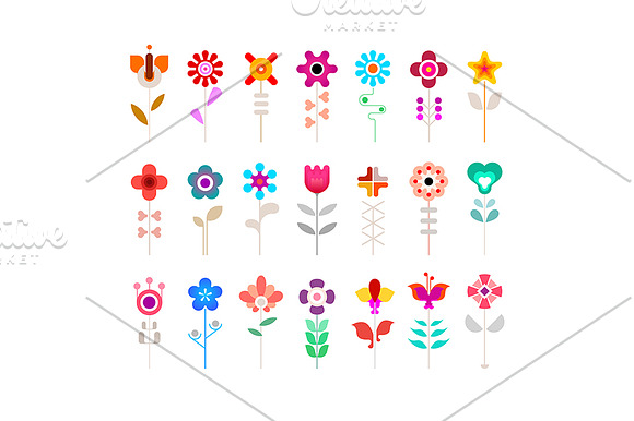 4 Flower Vector Icon Sets in Black And White Icons - product preview 2