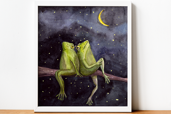 Dreaming Frogs Illustration / Print in Illustrations - product preview 1