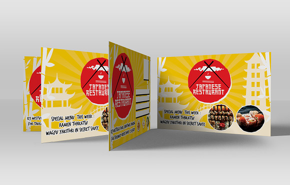 Japanese Food Restaurant Promotion P in Card Templates - product preview 1