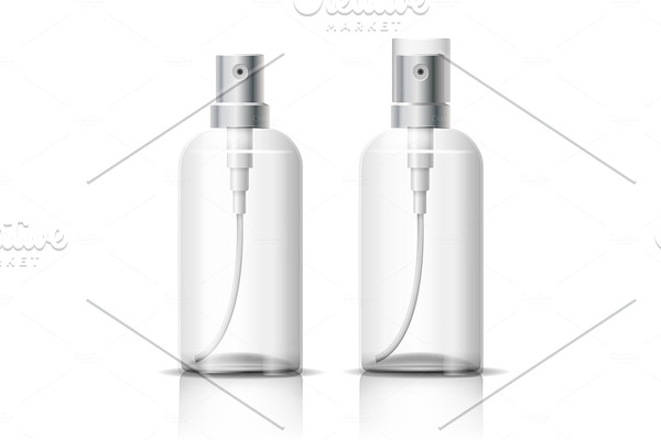 Transparent cosmetic bottle
