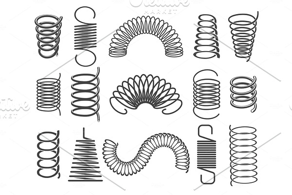 Metal springs isolated on white
