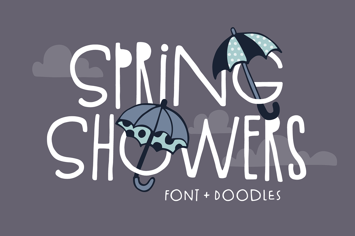 Spring Showers Font + Doodles in Display Fonts - product preview 8