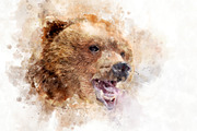 Bear - watercolor illustration portr