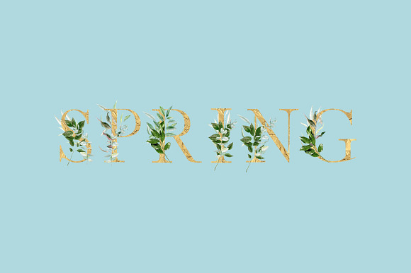 Spring greenery watercolor set in Illustrations - product preview 3
