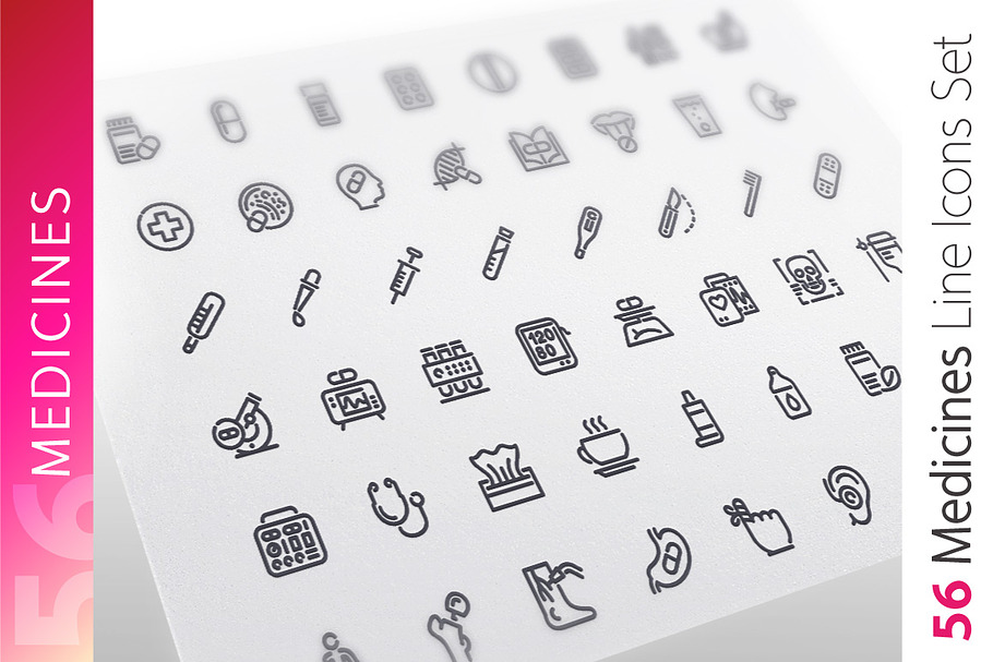Medicines Line Icons Set in Icons - product preview 8