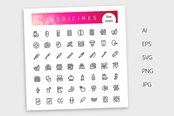 Medicines Line Icons Set in Icons - product preview 3